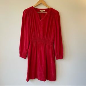 Athe Raw Silk Red Dress